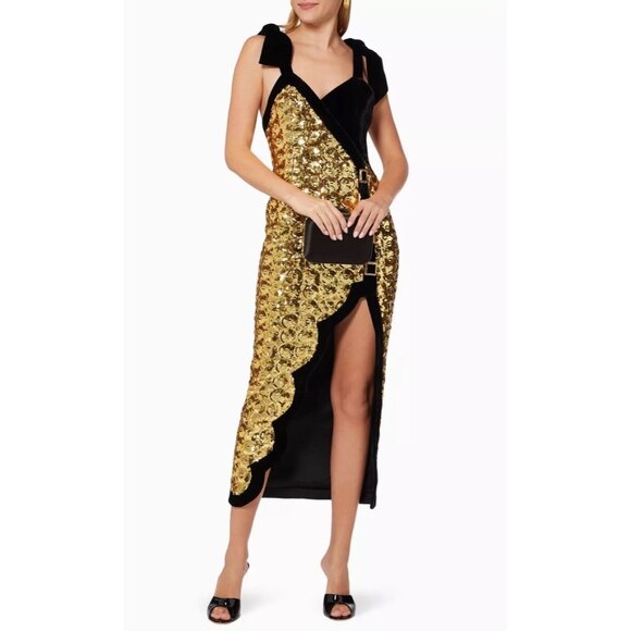 RAISA & VANESSA Sequinned Dress with Scallop Hem - Picture 4 of 10